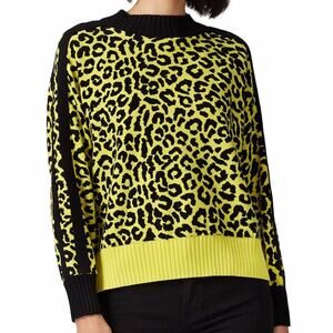 Central Park West Leopard sweater neon yellow black - S